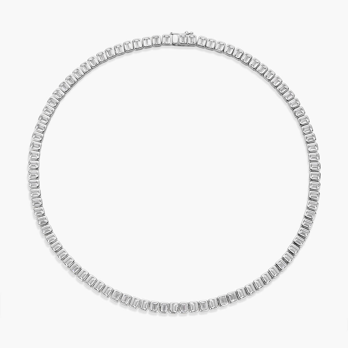 Emerald Cut Diamond Tennis Necklace