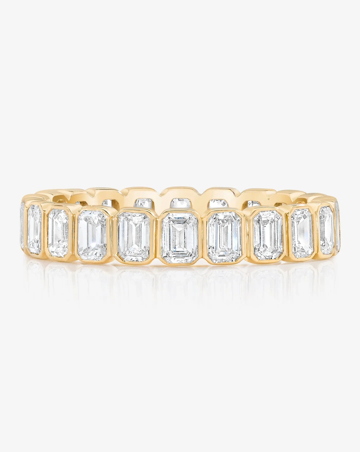 Emerald Diamond Bezel Eternity Band