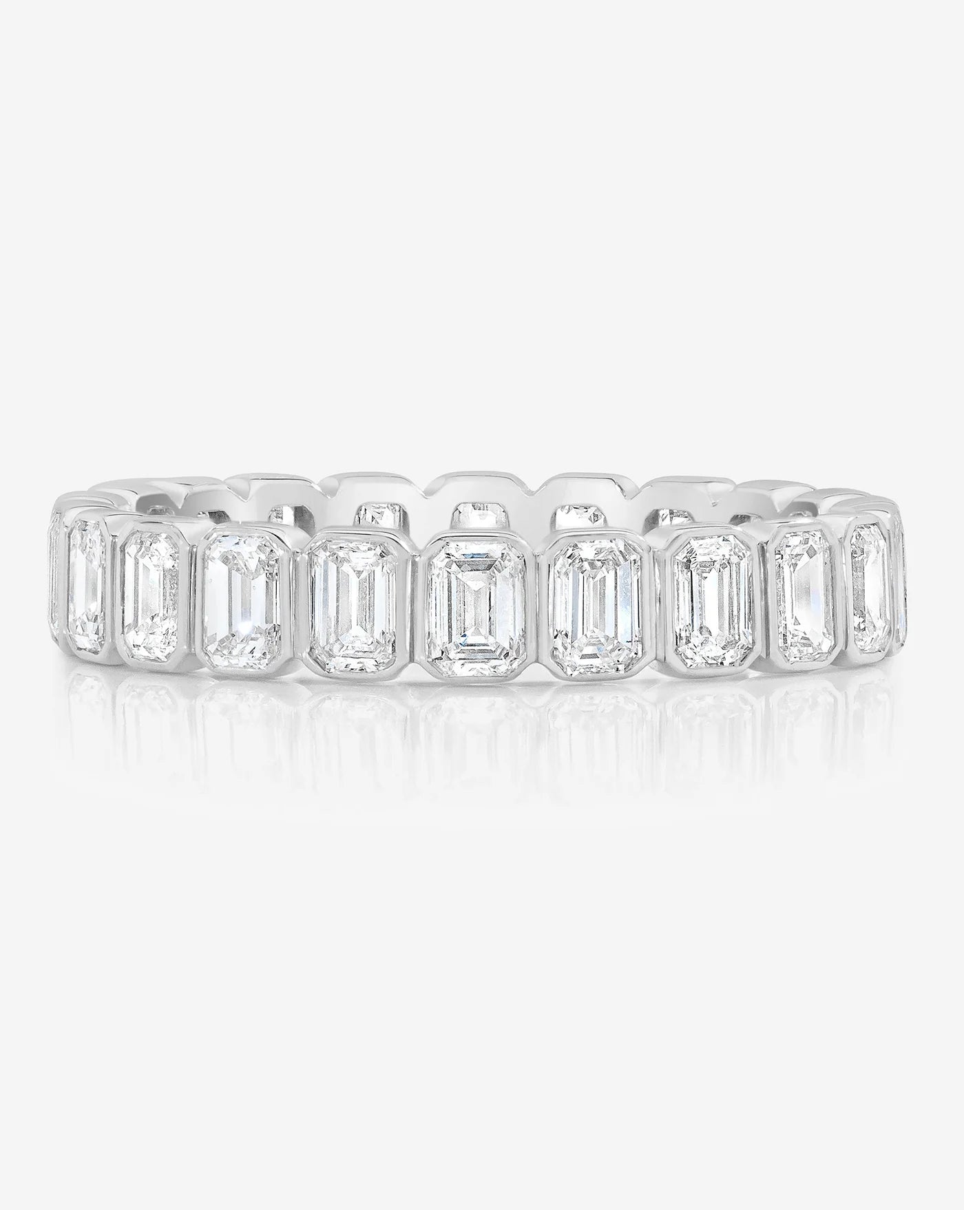 Emerald Diamond Bezel Eternity Band